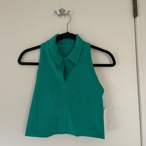 NWT Athleta Aurora Seamless Crop Polo Tank